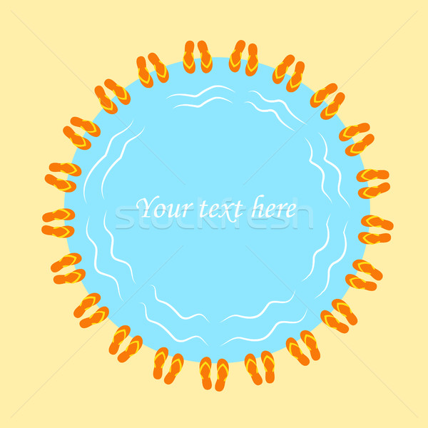 Flip Flops frame for text. Beach flip flops blank template. Vector illustration Stock photo © lucia_fox