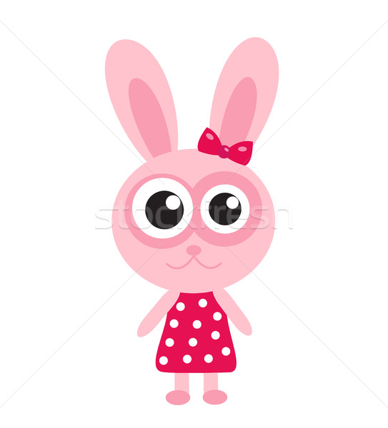 Cute rosa bunny Kaninchen Symbol Design Stock foto © lucia_fox