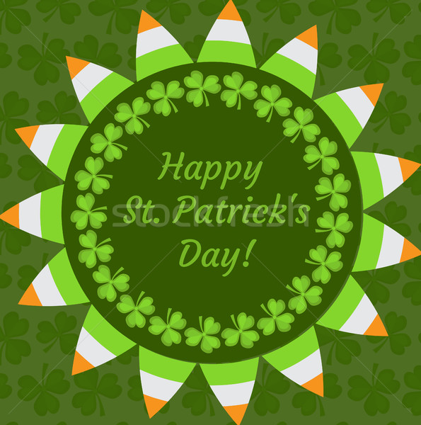 St. Patrick's Day greeting card, invitation, poster, flyer. Template for your design with clover, sh Stock photo © lucia_fox