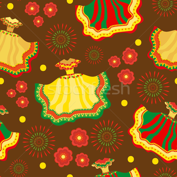 Cinco de Mayo seamless pattern. Mexican holiday endless background, texture. Vector illustration. Stock photo © lucia_fox