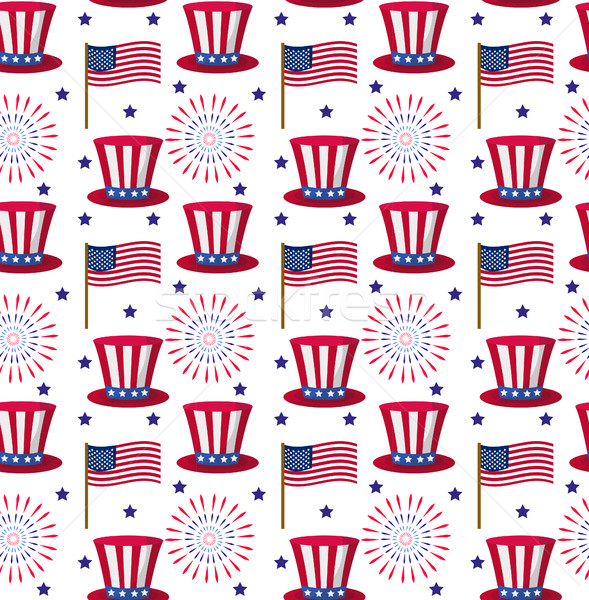 Independence Day of America seamless pattern. July 4th an endless background. USA national holiday r Stock photo © lucia_fox