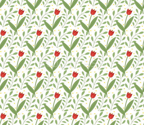 Floral seamless pattern. Flowers repeating texture. Botanical endless background. Vector illustratio Stock photo © lucia_fox