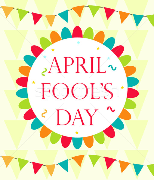 April Fools' Day vector. Holiday laughing card, poster. Vector illustration. Stock photo © lucia_fox