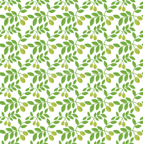 Stock photo: Seamless pattern Green olives, Olive endless background, texture, wallpaper. Vector illustration.