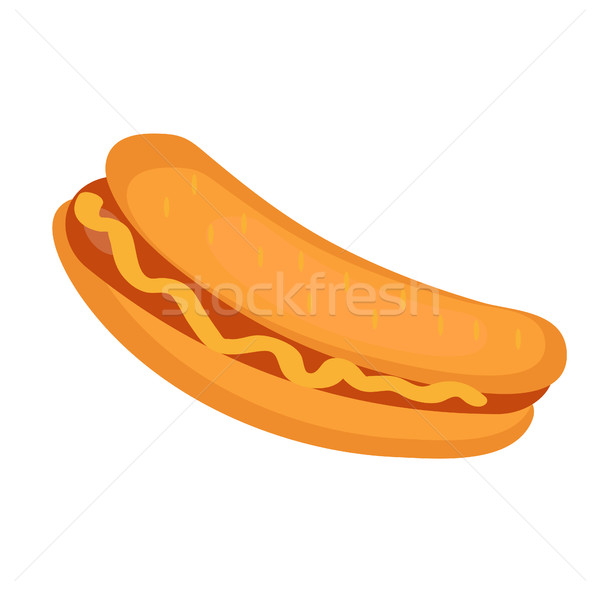 Hot dog icon cartoon stijl fast food geïsoleerd Stockfoto © lucia_fox