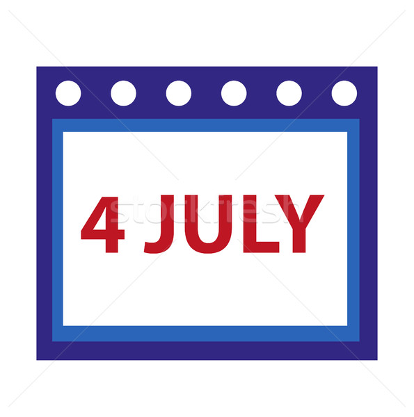 Calendar icon, flat style. 4th july concept. Isolated on white background. Vector illustration. Stock photo © lucia_fox