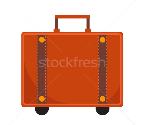 Travel Suitcase icon flat style. Classic  with a handle. Luggage isolated on  white background. Vect Stock photo © lucia_fox