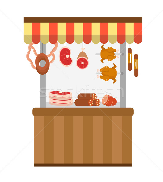 Ulicy świeże mięsa sklepu rzeźnik sklep Zdjęcia stock © lucia_fox