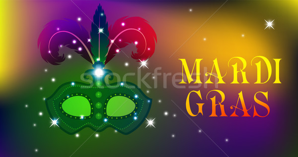Stock photo: Mardi Gras mask, colorful poster, template, flyer. Vector illustration.
