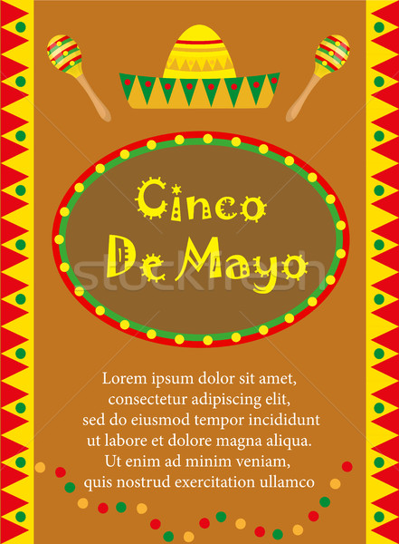 Cinco de Mayo greeting card, template for flyer, poster, invitation. Mexican celebration with tradit Stock photo © lucia_fox