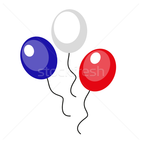 Balloons blue, red, white icon, flat style. 4th july concept. Isolated on white background. Vector i Stock photo © lucia_fox