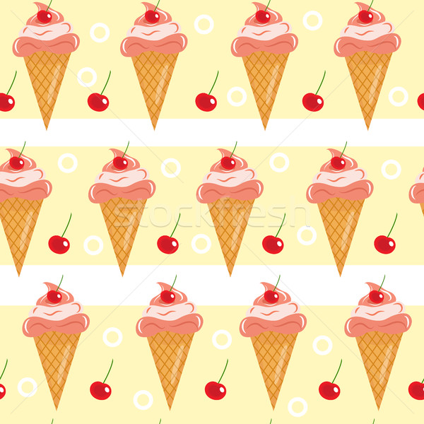 Sweet ice cream seamless pattern, endless background, texture, wallpaper. Vector illustration, clip  Stock photo © lucia_fox