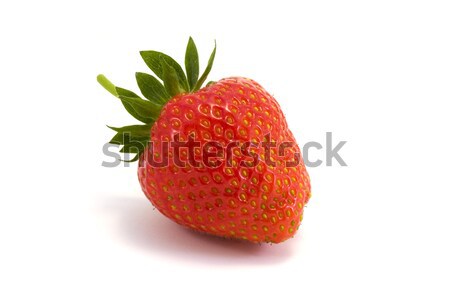 Stock photo: Single strawberry over white