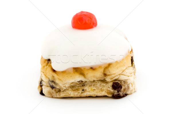 Sticky iced bun with a cherry on top Stock photo © lucielang