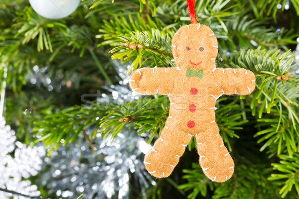 Gingerbread man dekoracji choinka christmas wakacje uroczystości Zdjęcia stock © lucielang