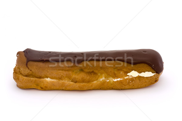 Chocolate eclaire over white Stock photo © lucielang