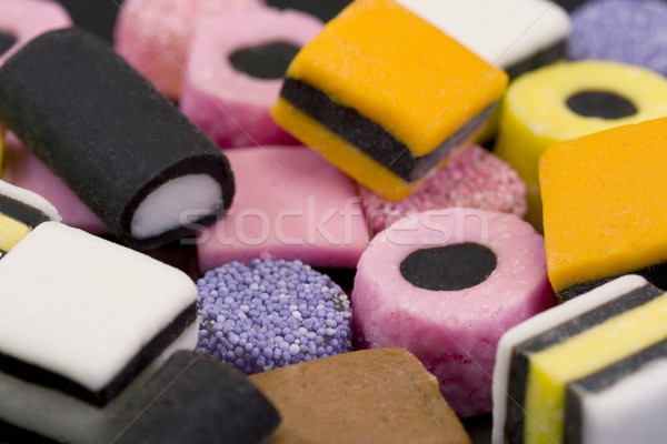 édesség egészség cukorka fekete fehér rózsaszín Stock fotó © lucielang