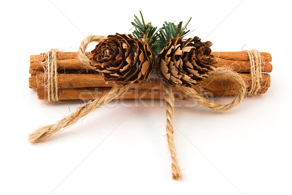 Canela em pau branco natal vara decoração Foto stock © lucielang