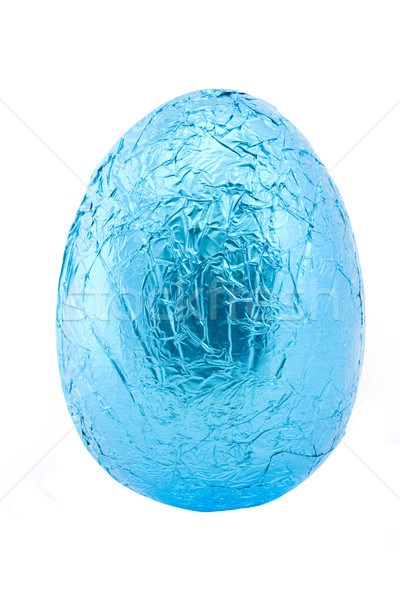 Kék húsvéti tojás izolált fehér csokoládé tojás Stock fotó © lucielang