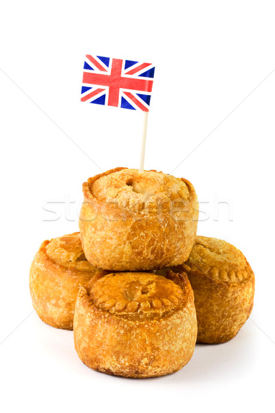 Carne de porco tortas union jack bandeira branco Foto stock © lucielang