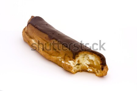 Chocolate eclaire over white Stock photo © lucielang