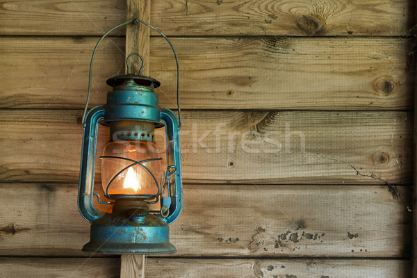 Rusty lantern hanging in a shed Stock photo © lucielang