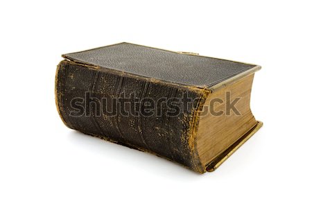 Stock photo: Antique leather book over white