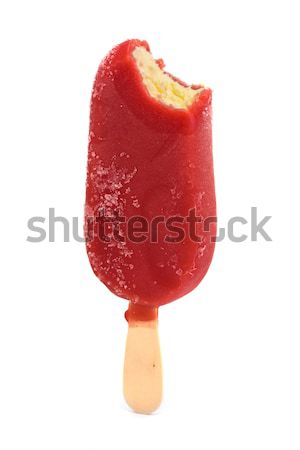 Czerwony lodu cukierek brakujący gryźć biały Zdjęcia stock © lucielang