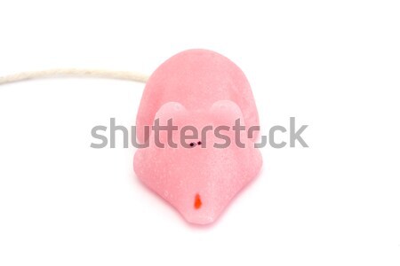 Stock photo: Pink sugar mouse isolated on white
