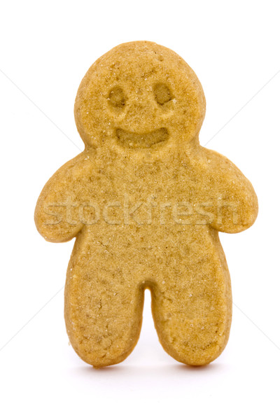 Single gingerbread man over white Stock photo © lucielang