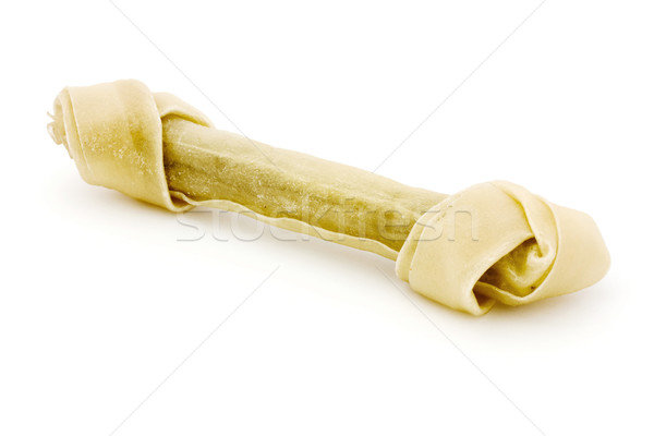 Raw hide dog bone over white Stock photo © lucielang