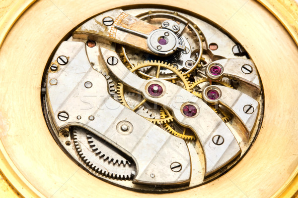 Inside working of a gold watch Stock photo © lucielang