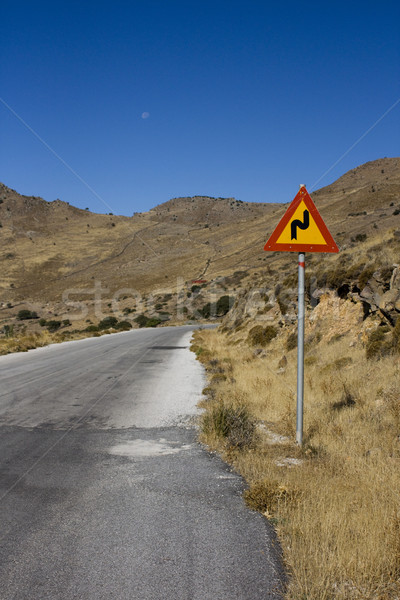 Road sign on a deserted road Stock photo © lucielang