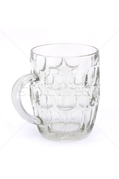 Empty glass beer tankard over white Stock photo © lucielang