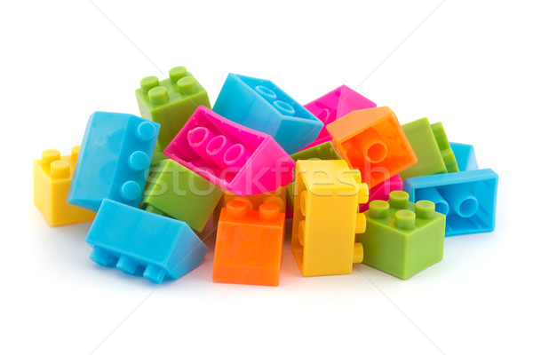 Small pile of colorful childrens building bricks Stock photo © lucielang