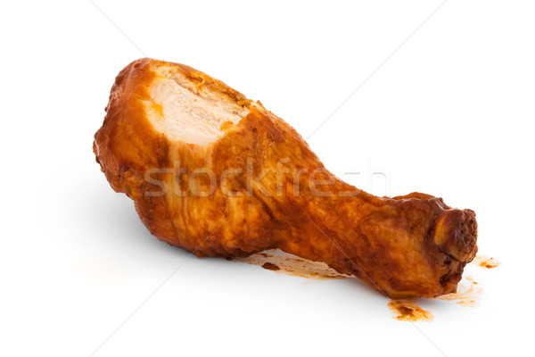 Foto stock: Barbacoa · pollo · que · falta · morder · fuera · blanco