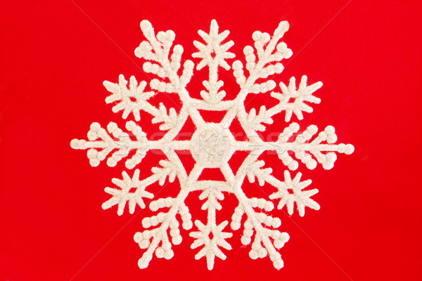 [[stock_photo]]: Blanche · flocon · de · neige · rouge · fond · art · glace