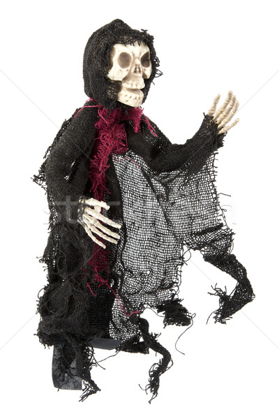 Scary Halloween skeleton on white Stock photo © lucielang