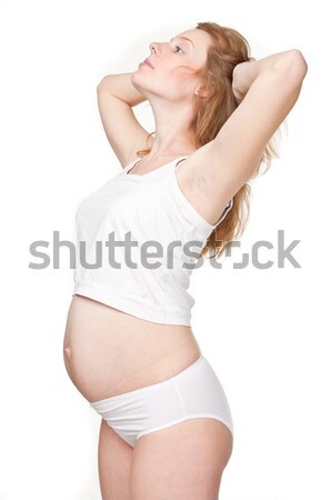 Stock fotó: Gyönyörű · fiatal · terhes · nő · nő · baba · boldog