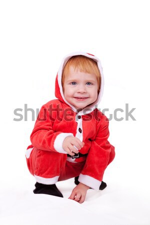 Stock fotó: Portré · kicsi · aranyos · baba · piros · lakosztály