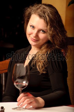 Beautiful woman at the bar  Stock photo © luckyraccoon