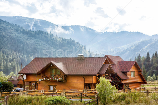 Hotel in Carpatian Mountains. Ukraine. Stock photo © luckyraccoon