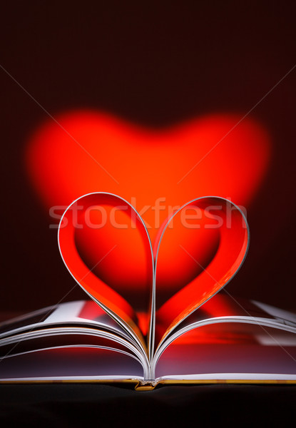 Pages curved into a heart shape Stock photo © luckyraccoon
