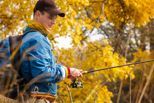 Pescatore autunno pesca stagione uomo sport Foto d'archivio © luckyraccoon
