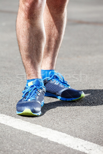 Primer plano masculina corredor pie espacio texto Foto stock © luckyraccoon