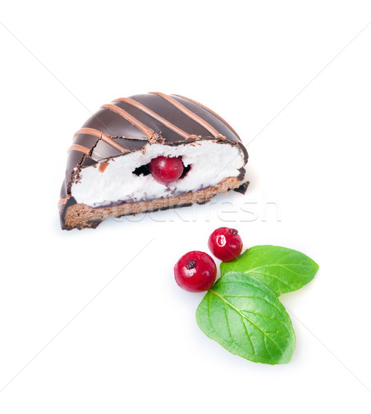 Chocolate cookie isolated on white Stock photo © luckyraccoon