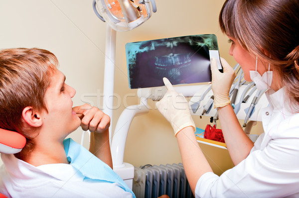 Dentista detalles Xray Foto paciente Foto stock © luckyraccoon