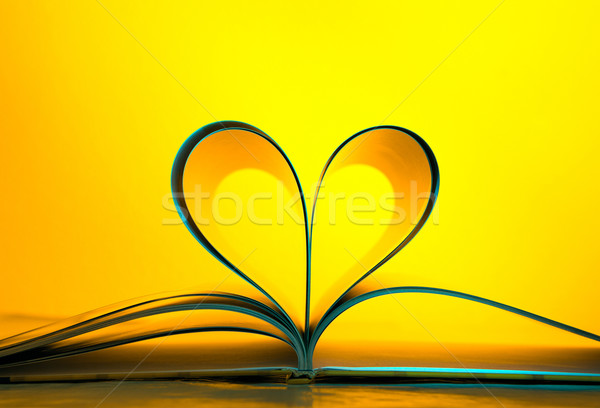 Pages curved into a heart shape Stock photo © luckyraccoon