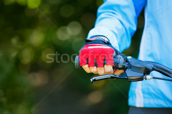 クローズアップ 手 赤 手袋 自然 ストックフォト © luckyraccoon