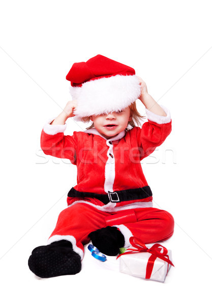 小 聖誕老人 嬰兒 孤立 白 女孩 商業照片 © luckyraccoon